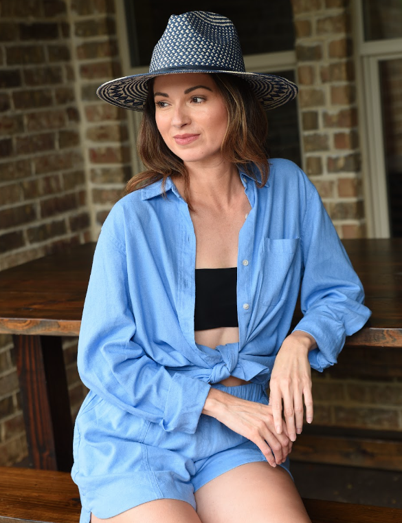 American Hat Makers - Vente Chapeau de paille – femme - Chapeau de soleil en paille style safari bicolore - modèle Eppie9