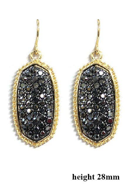 MiMi Wholesale - Wholesale Dangle Earrings - VE1550 Pave Rhinestone Oval Hexagon Drop Earrings5