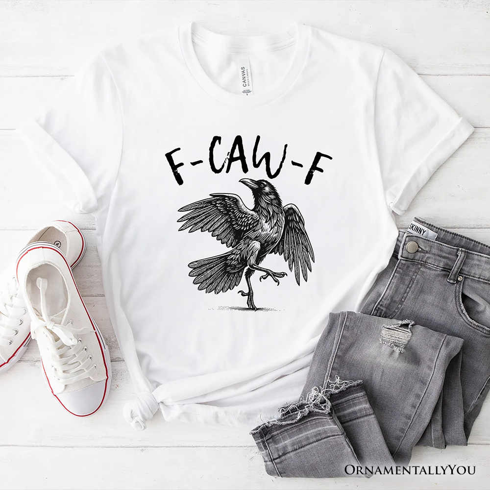 OrnamentallyYou – wholesale Screen printed t-shirt – Women′s –  F-CAW-F Gothic Raven T-Shirt, Snarky Halloween Tee0