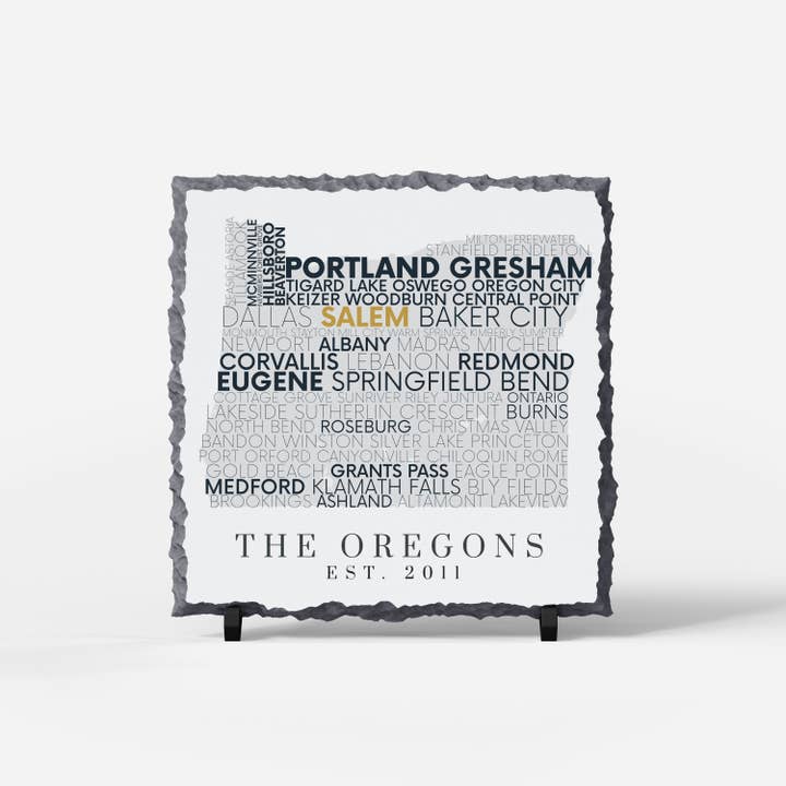 TDWholesale – wholesale Sign – 5.6 x 5.6 US State Rock StUS State Rock Stone Slate w/ Stand2