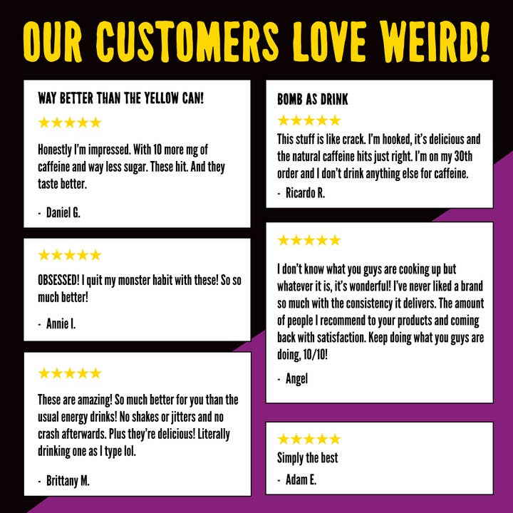 Weird Beverages - Wholesale Sports/Energy Drink - Organic Acai Pomegranate Yerba Mate 12pk of 16oz Cans1