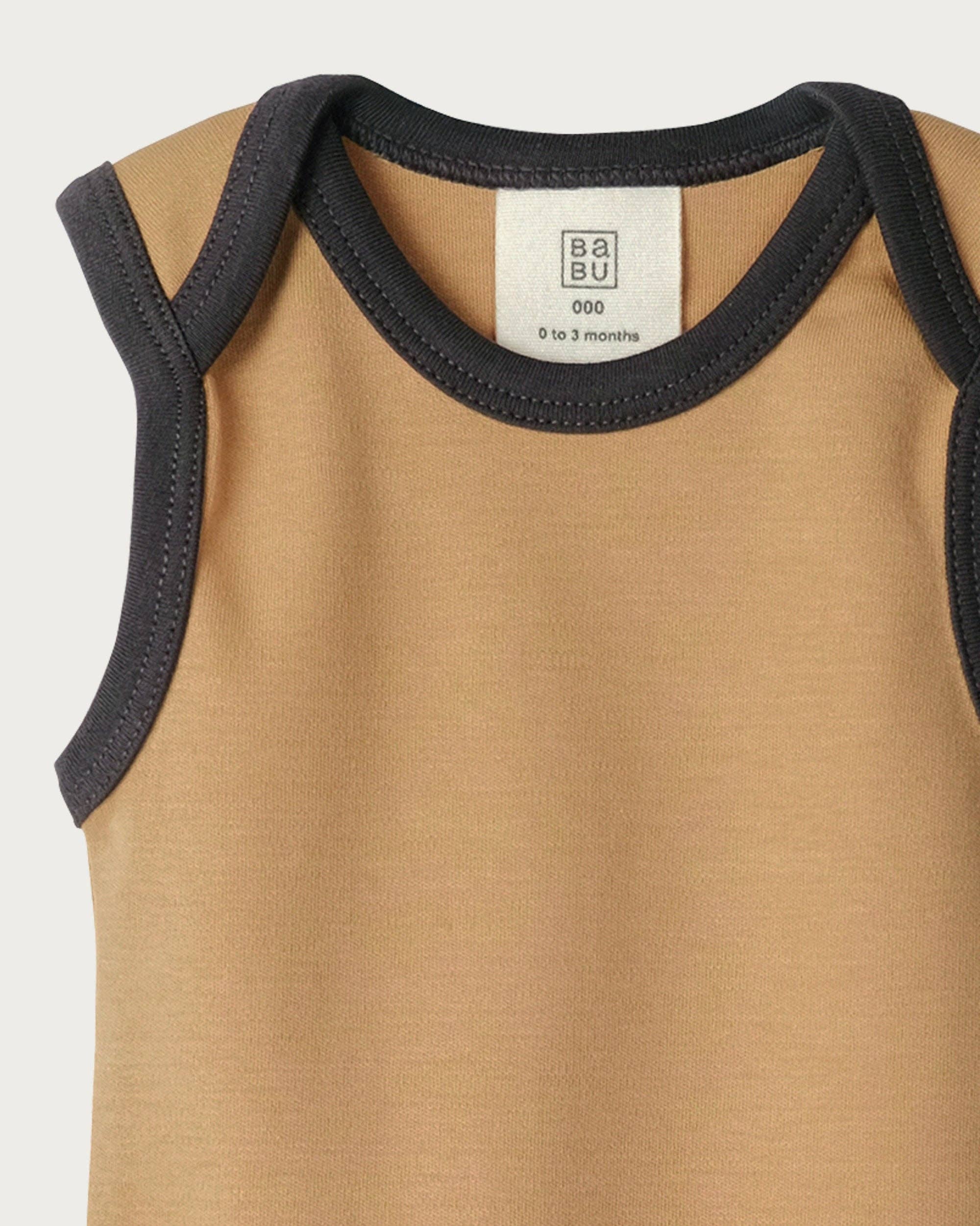 Babu - Wholesale Bodysuit (Non-Footed) - Baby - Singlet Bodysuit - Marigold Contrast2