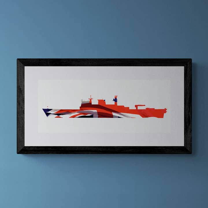 HMS Ocean Union Flag Print for wholesale by Gillian Jones Designs