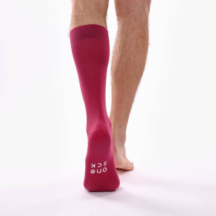 ONESCK - Wholesale Socks - Unisex - Plain Single Socks | Burgundy Sock | Mix and Match Gift2