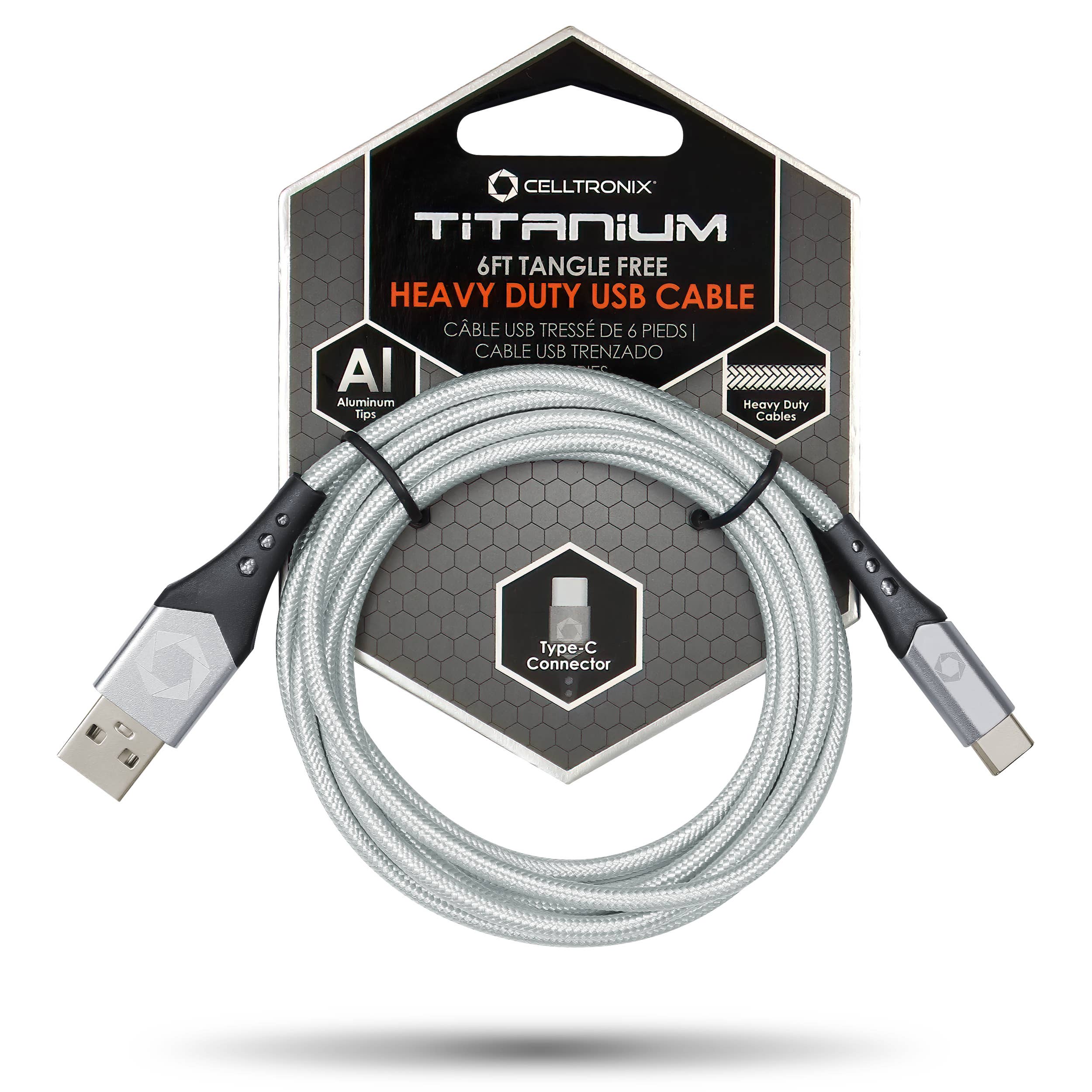 Cloudz - Wholesale Charging Cable - *Celltronix Titanium 6' Fast Charging USB to Type-C Cable0