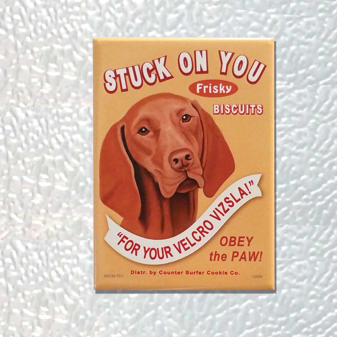 Retro Pets - Wholesale Magnet - Vizsla 'Stuck on You' Refrigerator Magnet 4-Pack2