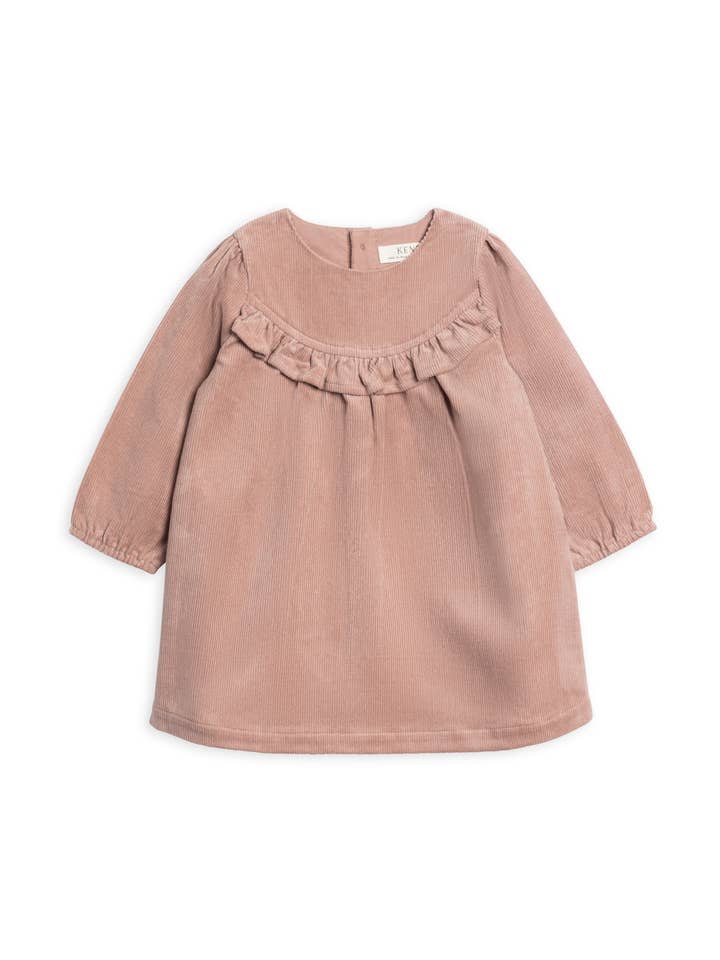 Dafina Corduroy Ruffle Jurk voor wholesale door Colored Organics
