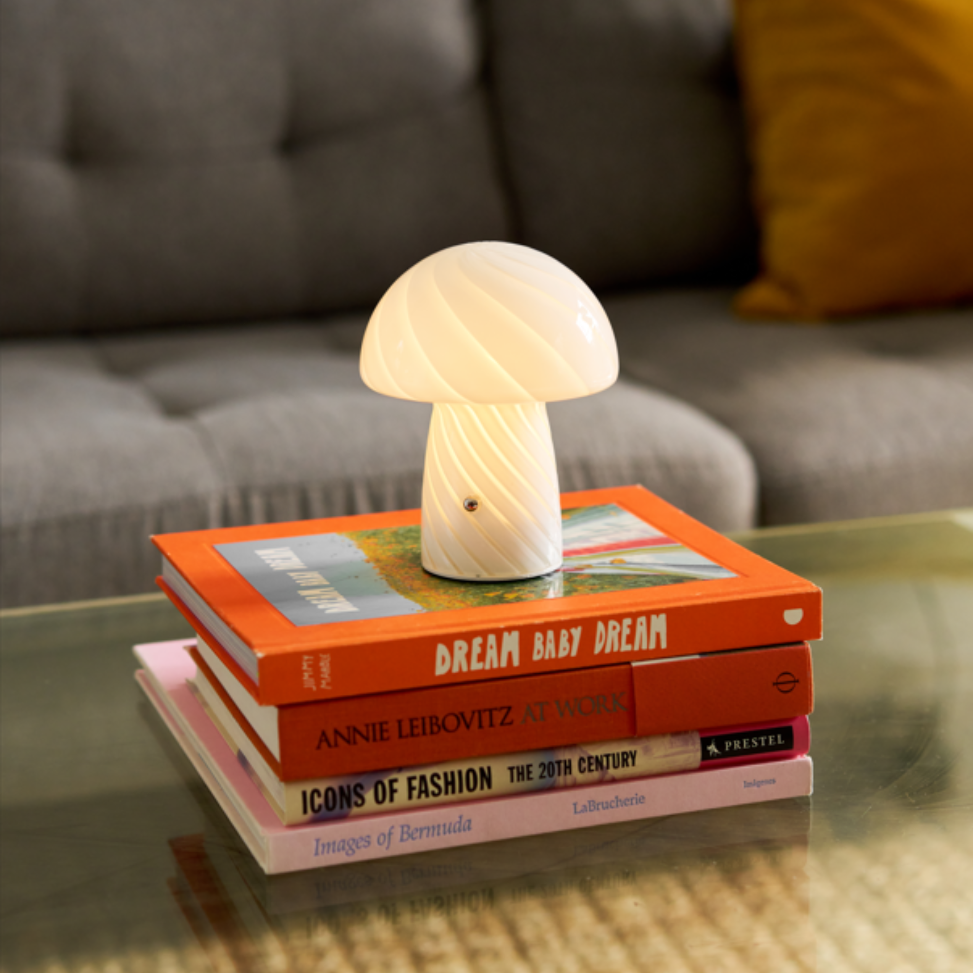 Humber - Wholesale Accent/Desk Lamp - Wireless Mini Glass Mushroom Lamp, Dimmable Rechargeable2