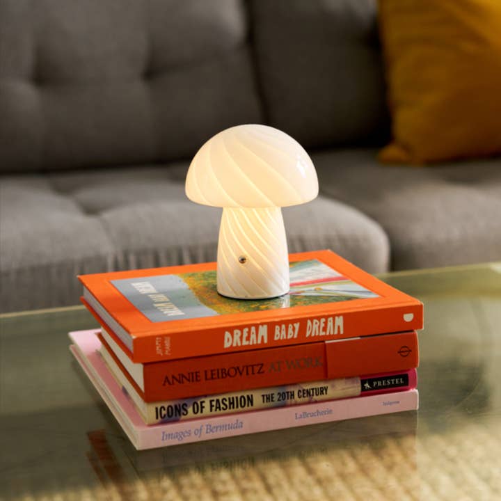 Humber - Wholesale Accent/Desk Lamp - Wireless Mini Glass Mushroom Lamp, Dimmable Rechargeable2