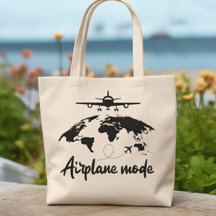 Airplane Mode Canvas Tote Bag for wholesale by Sister Ray