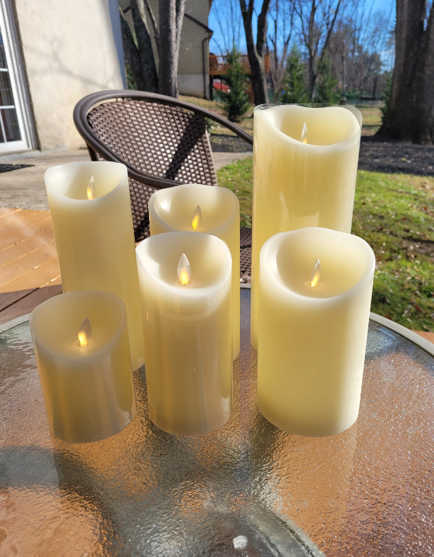 Green Pastures Wholesale – wholesale Flamlöst ljus – Green Pastures Wholesale LED-ljus i äkta vax med flamfria fladdrande ljus – pelarformade7