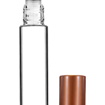 Best Bottles - Wholesale Essential Oil Holder - Clear Cylinder Glass Bottle with Metal Roller Ball - 9ml