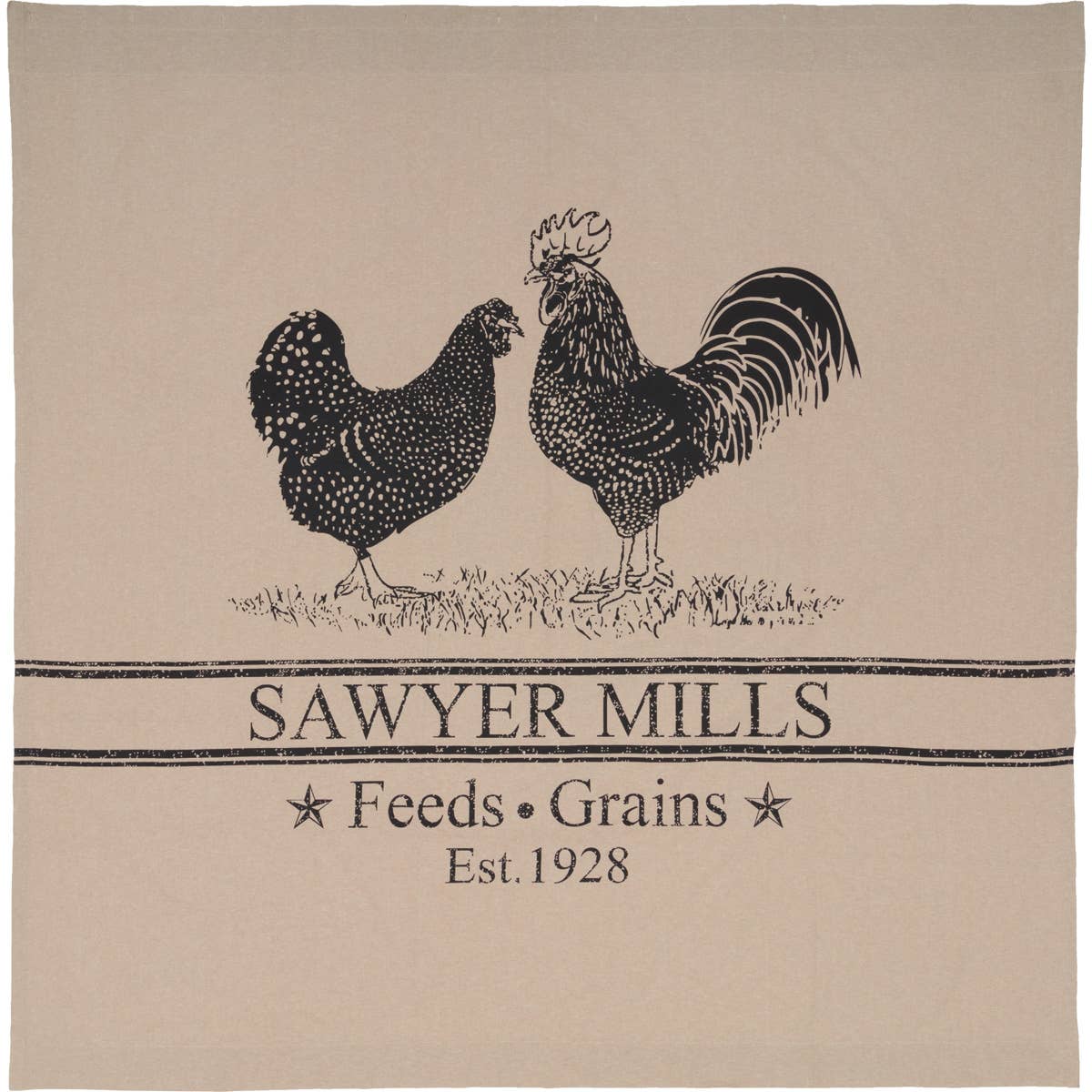 VHC Brands - Wholesale Shower Curtain - Sawyer Mill Charcoal Poultry Shower Curtain 72x721
