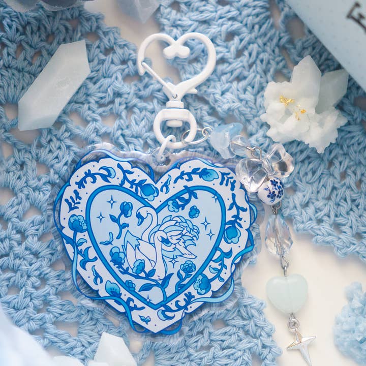 Blueming Swan Acrylic Keychain for wholesale by Prismono