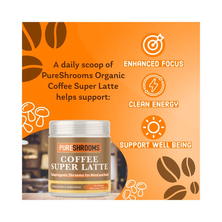 PureShrooms Inc. – wholesale Protein-/superfoodpulver – Kaffe Super Latte 108g 12 portioner2