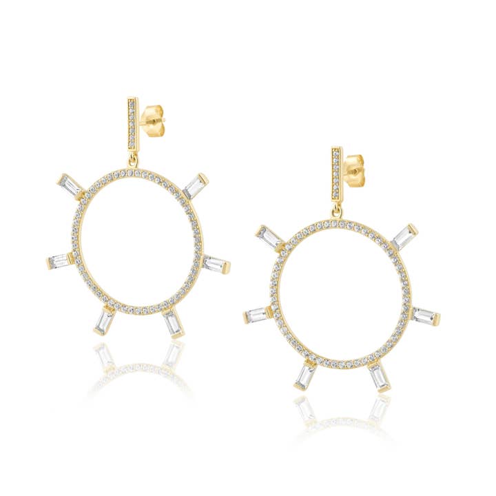 runde Pfostenreifen aus Pavé und Baguette für den Großhandel von Ela Rae Jewelry Llc.