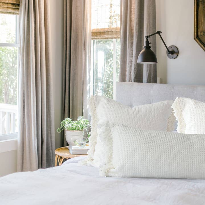 Grey Wren Waffle Weave Pillow Cover – Textured Cotton Cushion for wholesale on Faire