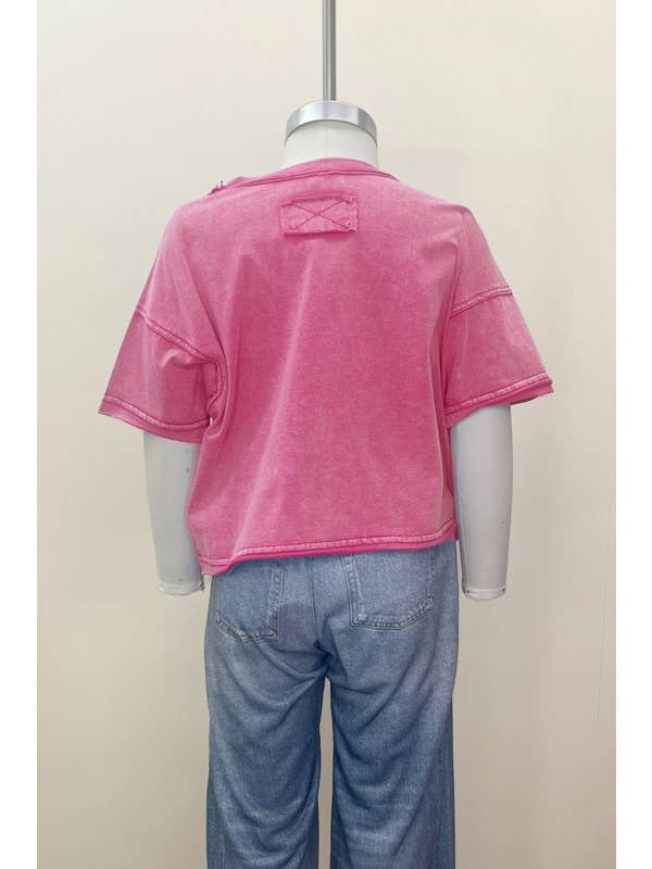 Oddi – wholesale T-shirt - Barn – Kids Flag Star Sequin Patch Top1