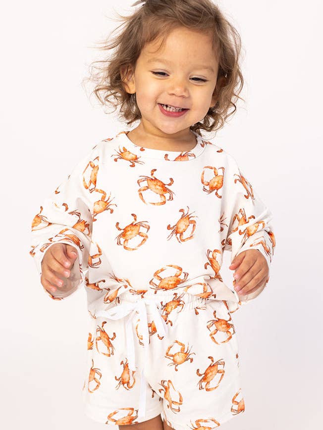 Orange Crab Bamboo Sweatshirt Set - Topp & Botten för wholesale av Southern Slumber
