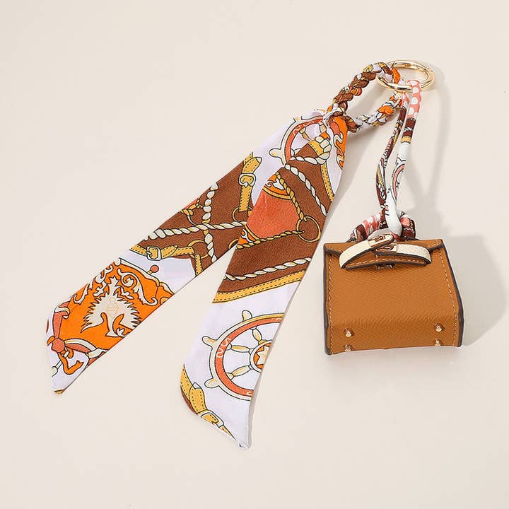 Sensibling Corp. - Wholesale Purse/Bag Accessory - Women's - Mini Purse Bag Charm with Abstract Pattern Petit Scarf
