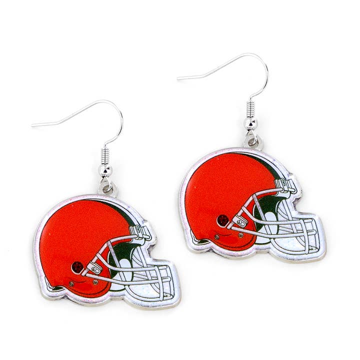 Aminco USA - Wholesale Dangle Earrings - NFL Cleveland Browns Glitter Dazzle Earrings0