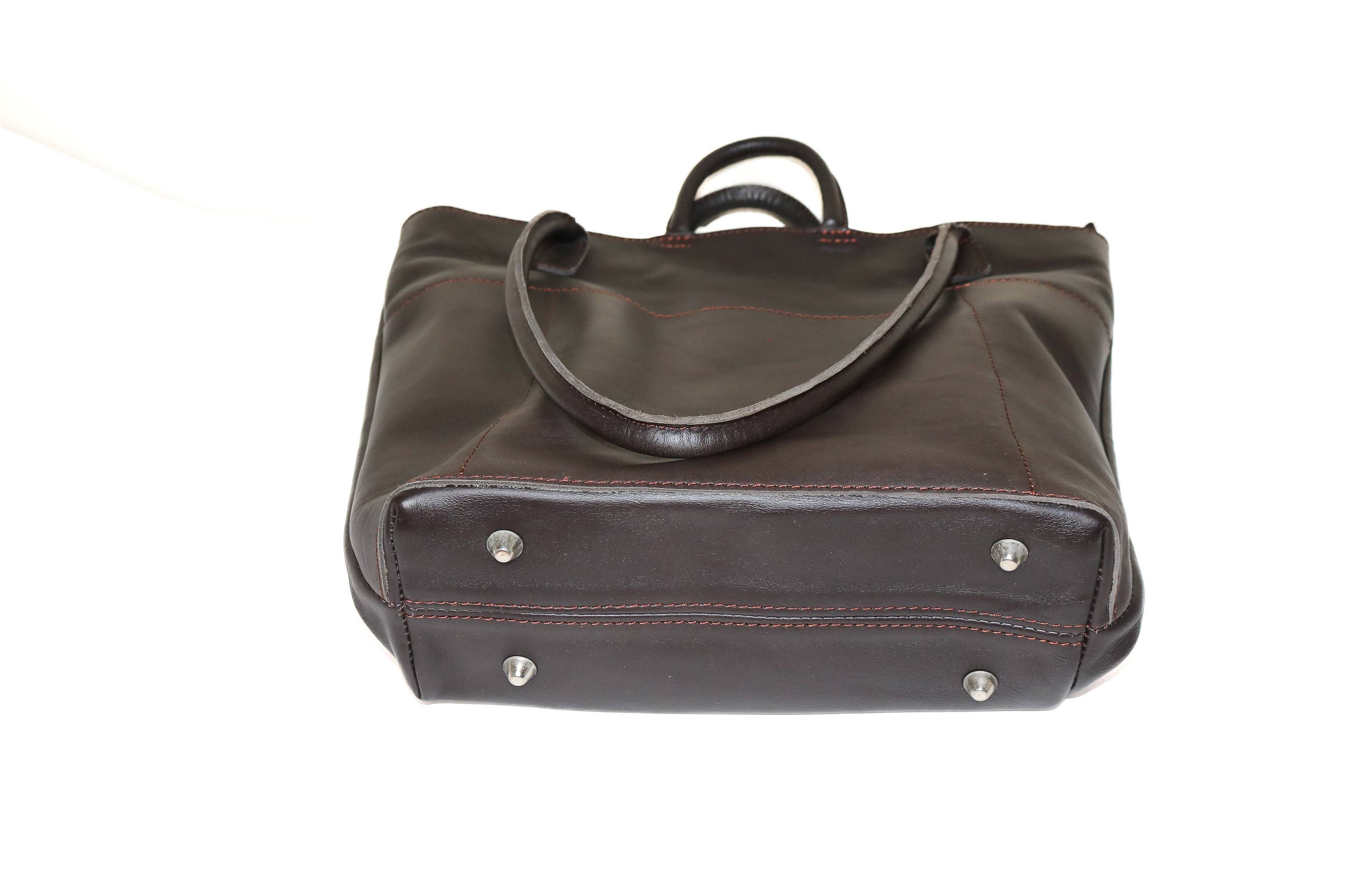 Brown Utility Tote Handbag, Dark Hazelnut for wholesale on Faire9