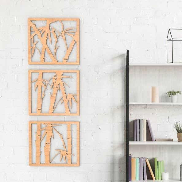 PeroWorx Designs - Wholesale Gallery Wall Set - Bamboo Wood Wall Art, Room Decoration, Feng Shui Decoration