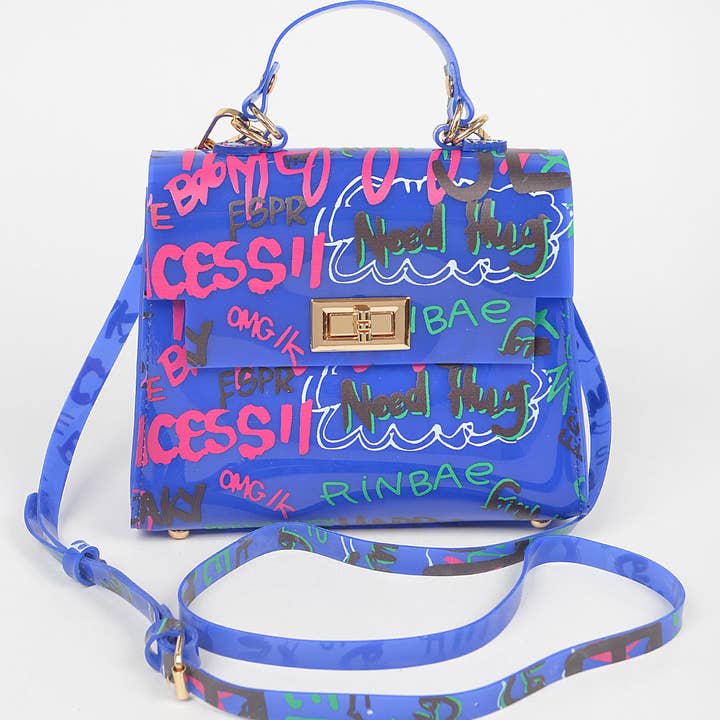 3AM BY H&D ACCESSORIES - Wholesale Top Handle Bag - Women's - Graffiti Pvc Top Handle Bag