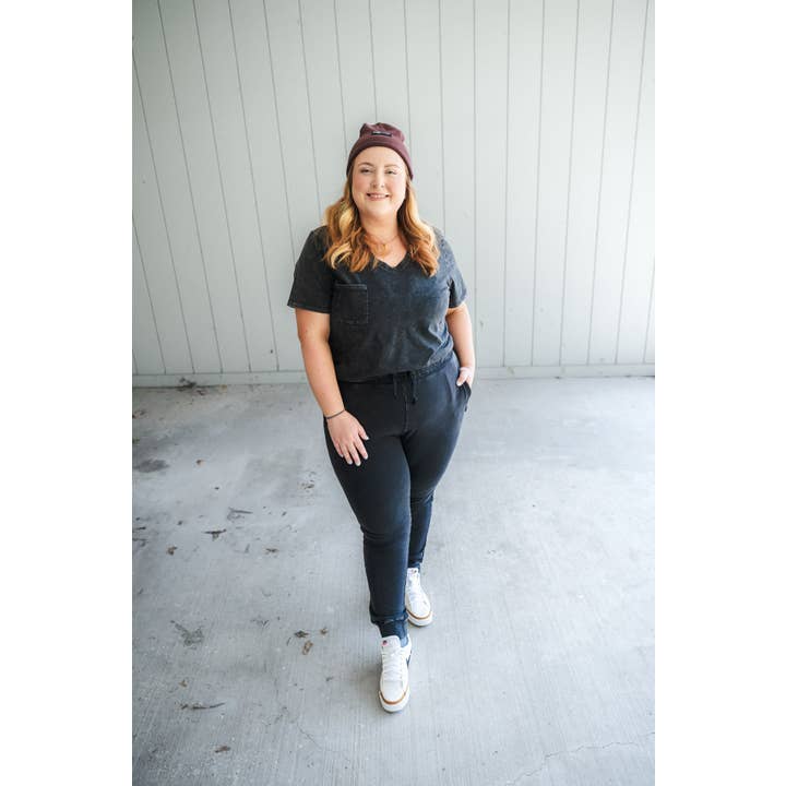 millie + roo - Wholesale Lounge Sweatpants/Joggers - Women's - MAMA JOGGERS- Midnight Snow Wash