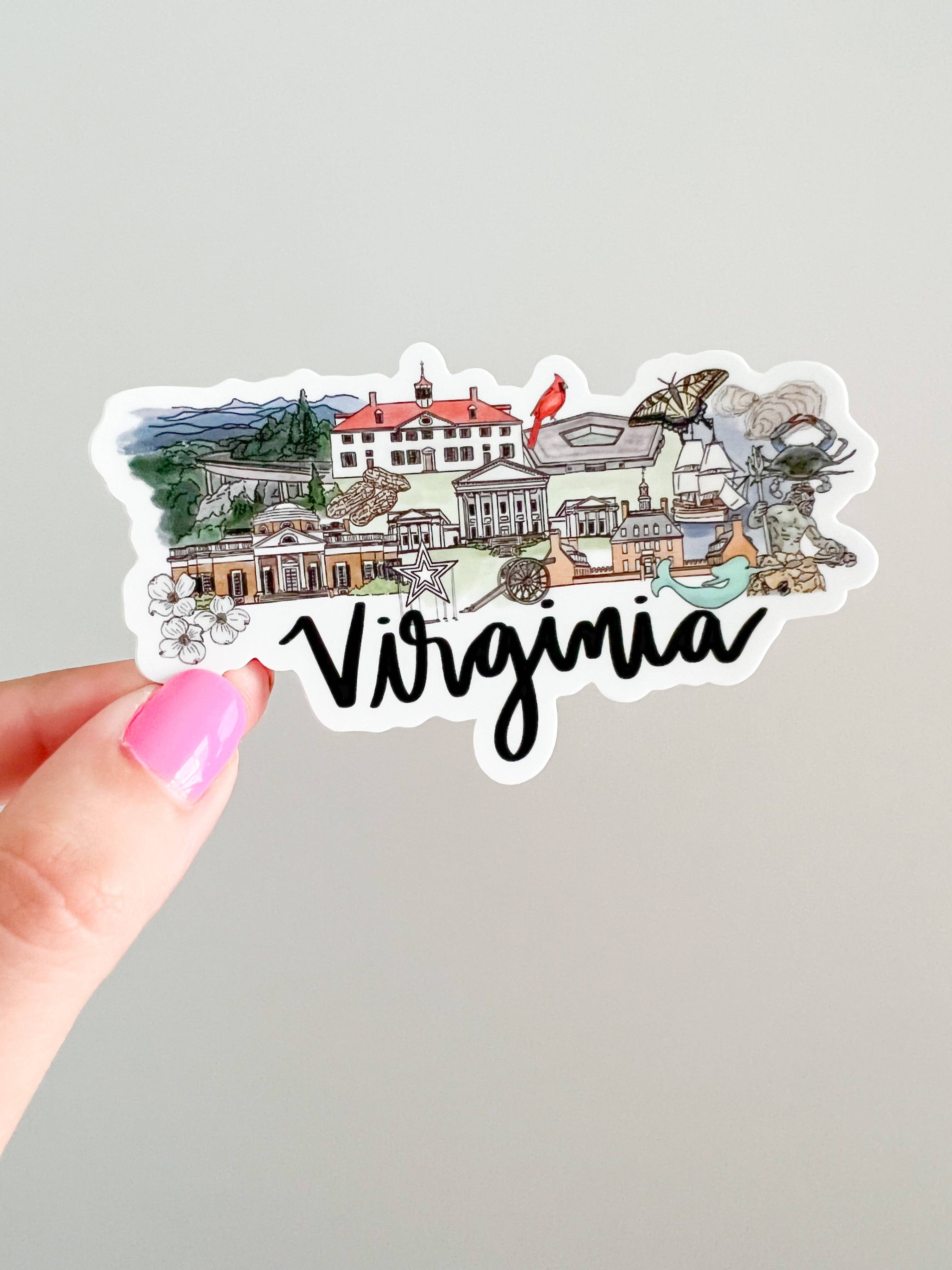 Virginia Landmark Skyline Aufkleber, groß, 4,5 x 6,4 cm für den Großhandel von Thirteenwinks