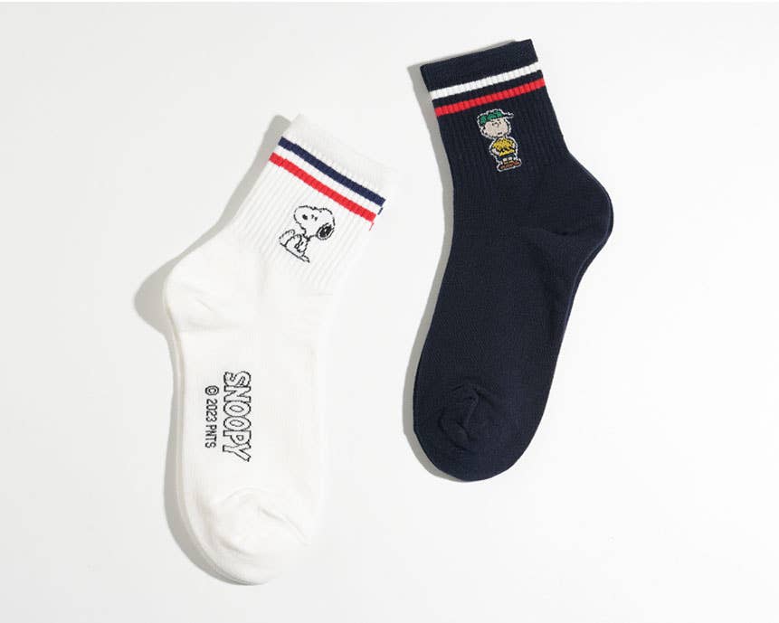 K-Wonderland – Großhandel Socken - Unisex – Peanuts Snoopy & Charlie Brown tägliche Sportknöchelsocken12