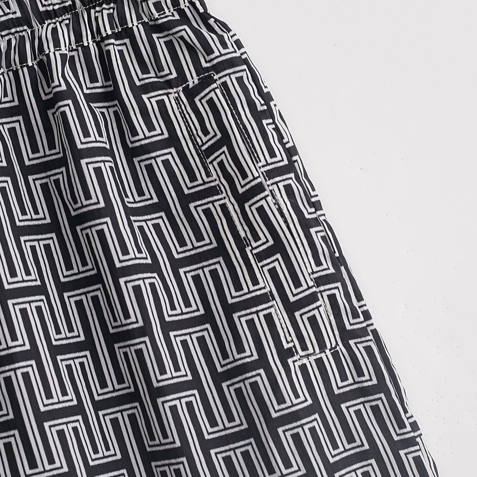 Hugh & Main - Wholesale Shorts - Women's - Black Monogram Shorts2