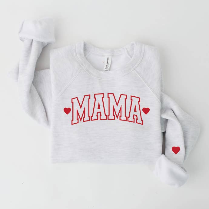 Mama with Hearts Varsity Sweatshirt for wholesale by SBG Co.