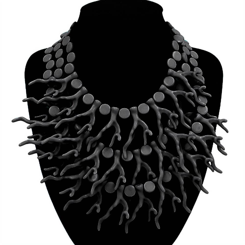 Sensibling Corp. - Wholesale Bib Necklace - Bold Layered Coral Statement Necklace2