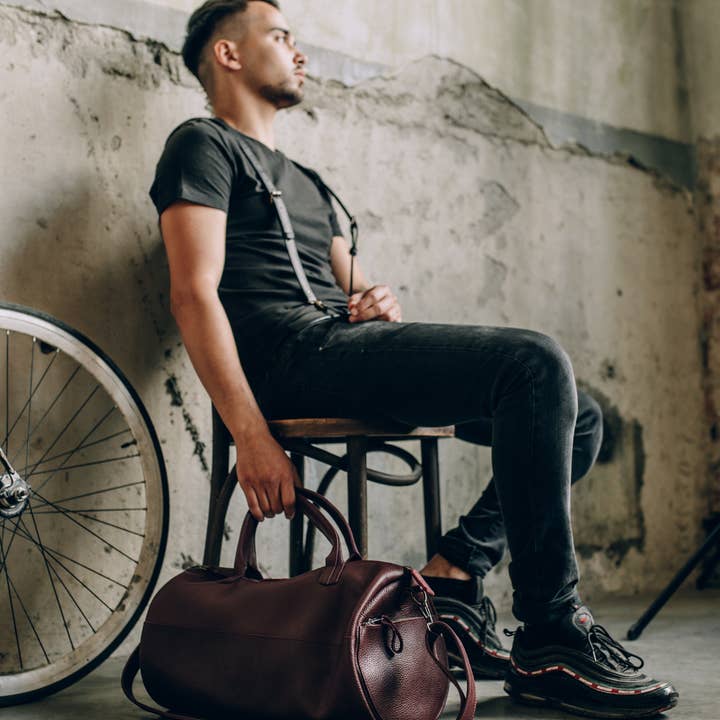 Læder Gym taske, læder Duffel taske, læder sportstaske til for engroshandel hos ShufliaCrafts