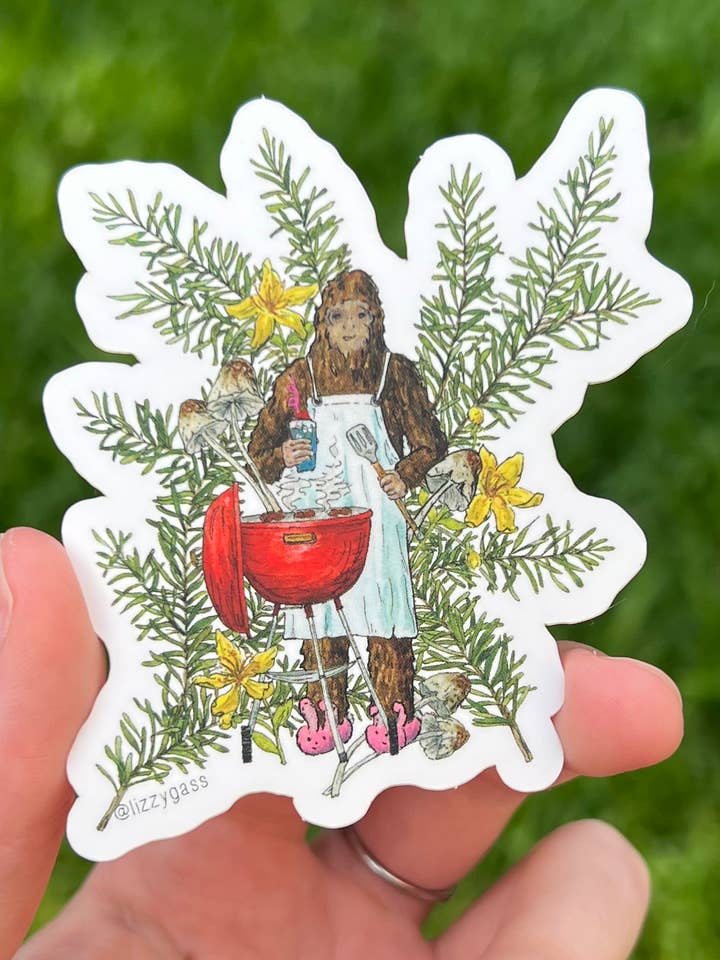 Summer Squatch Sticker for wholesale by Lizzy Gass