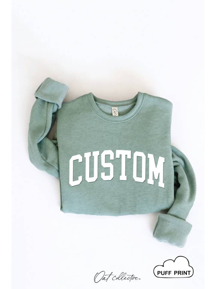 OAT COLLECTIVE - Wholesale Graphic Sweatshirt - Women's - CUSTOM PUFF Print Graphic Sweatshirt