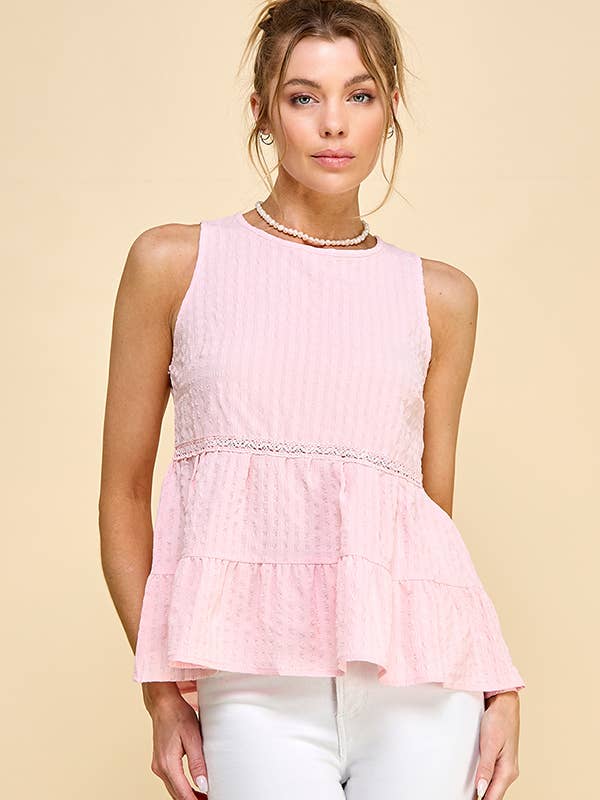 Heart & Hips - Wholesale Blouse - Women's - WK50480 - BABYDOLL TIER BUBLLE WOVEN TOP WITH TIE BACK11