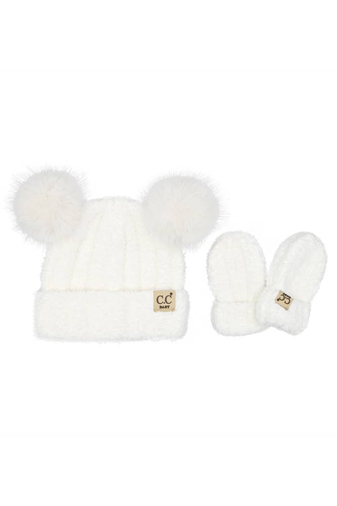 Hana - Wholesale Newborn/Knit Hat - Baby - C.C Baby Cozy Yarn Hat and Mitten Set Winter Hat Set2