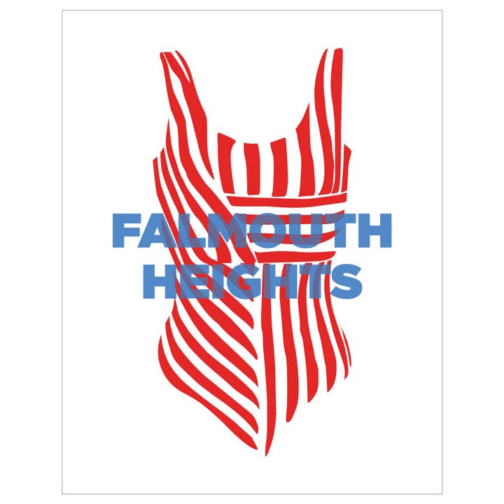 2.5'' x 3.5'' Falmouth Heights Stripe Bathing Suit Magnet for wholesale by Fridgedoor