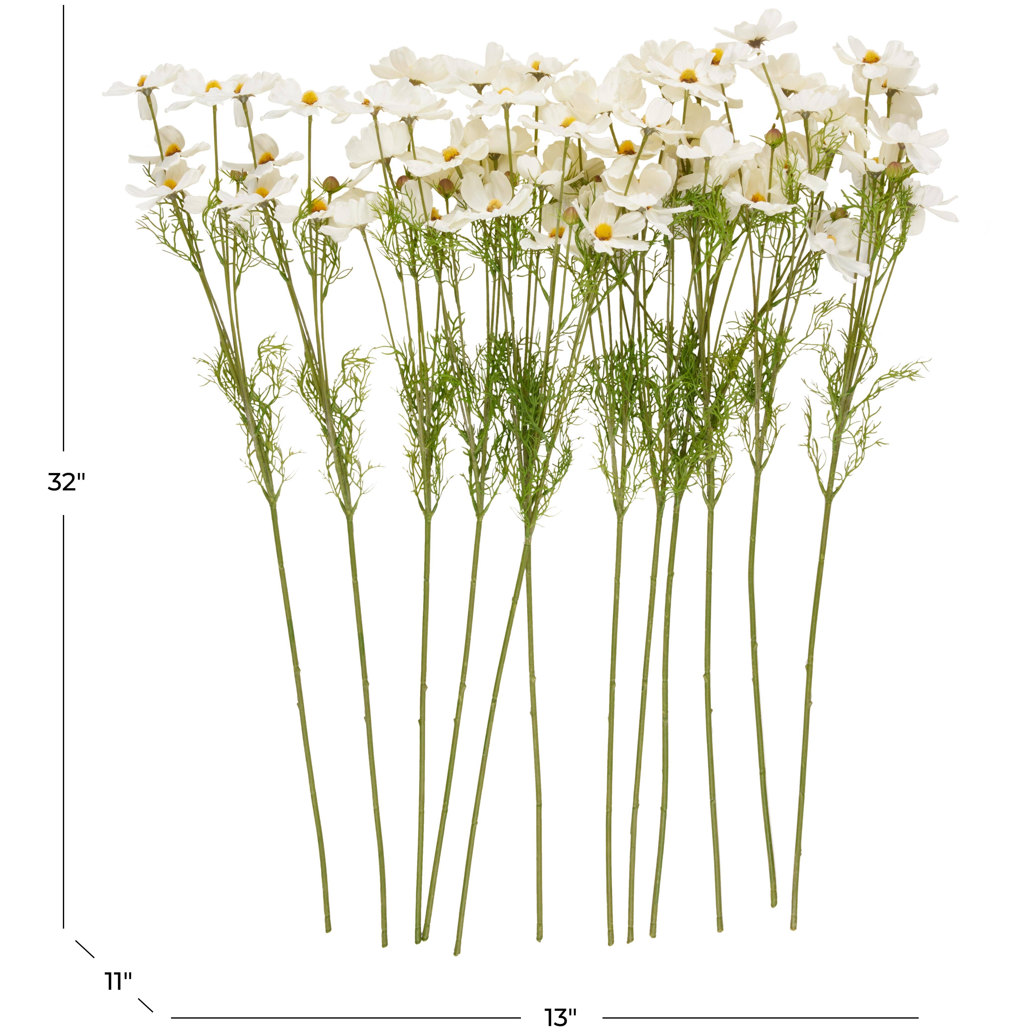 Deco Marché - Wholesale Artificial Flowers - Traditional White Faux Artificial Flower Stem Set4