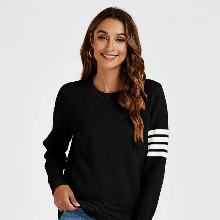 Maglione a righe nero per la vendita all'ingrosso da parte di SchnappFreude