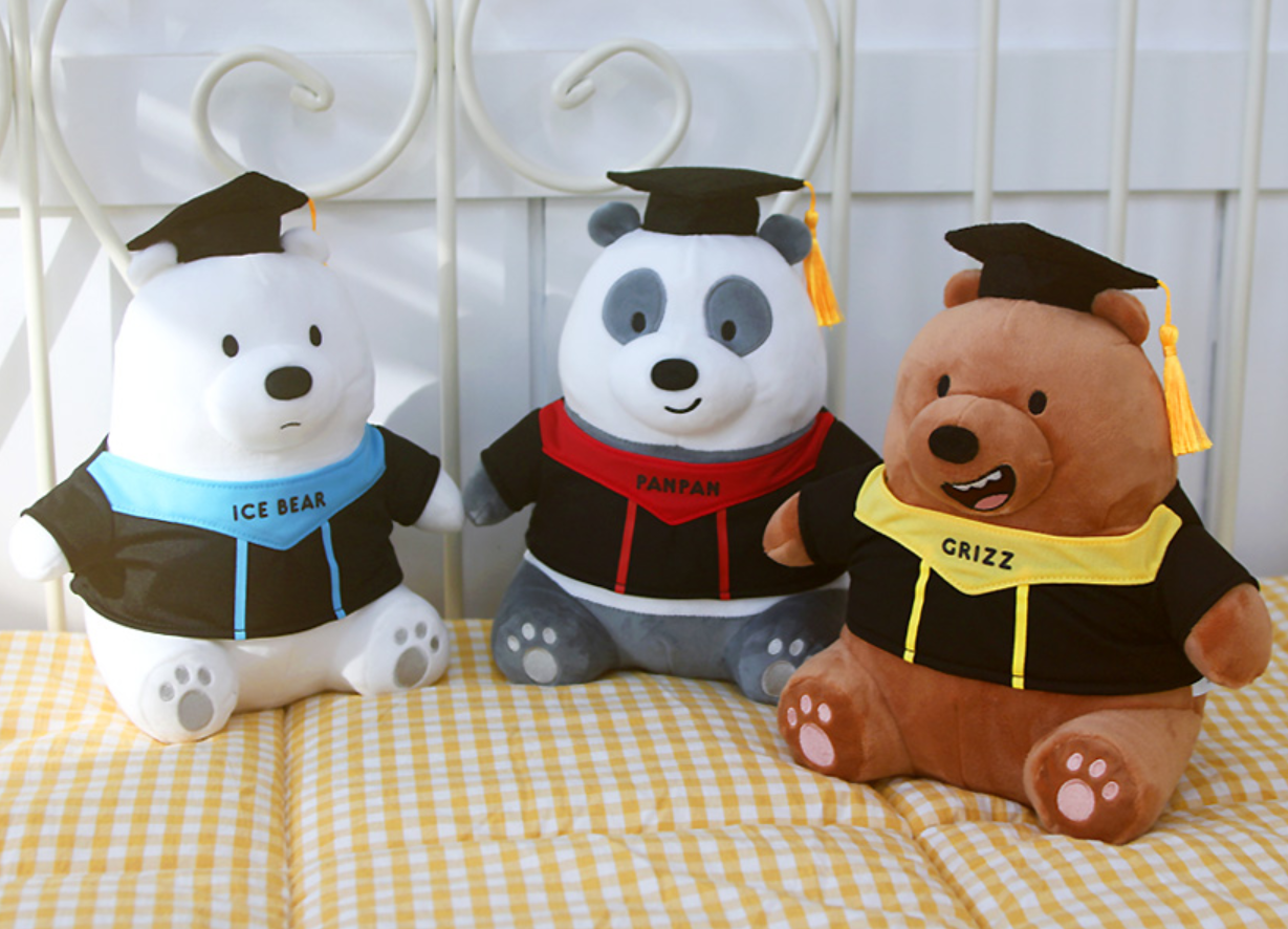 K-Wonderland - Wholesale Stuffed/Plush Toy - Kids & Baby - We Bare Bears Graduate Theme Plush Toy Cushion Home Deco5