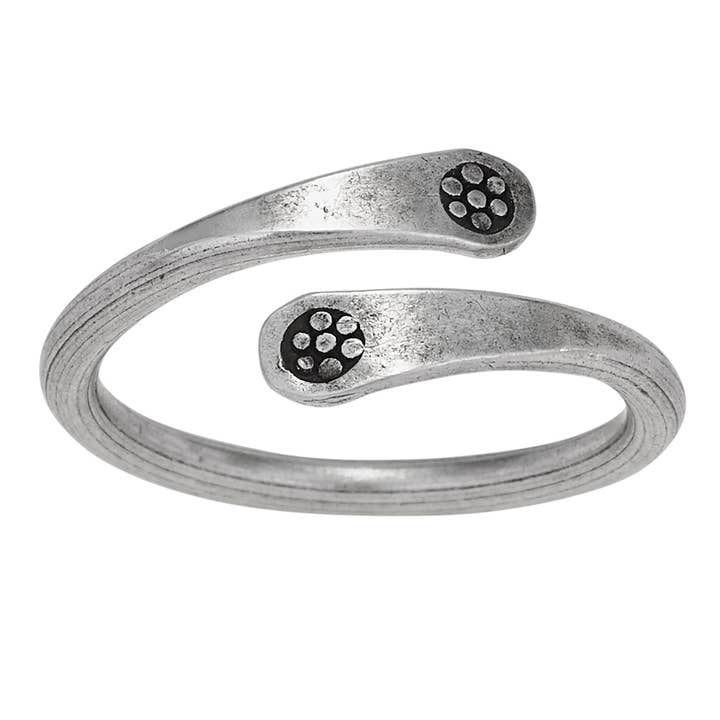 Hilltribe sterling zilveren ring met open wikkel voor wholesale door Tiger Mountain Jewelry