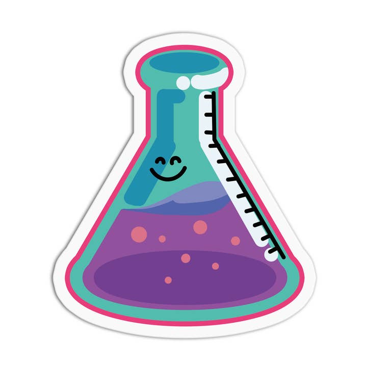 Autocollant texturé en vinyle Science Erlenmeyer Flask pour la vente par Girls Printing House