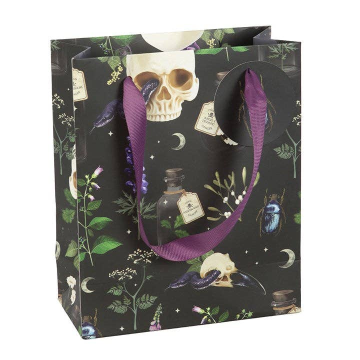 Something Different Wholesale – wholesale Gift bag – 23cm Medium Venom & Vines Gothic Skull Print Gift Bag1