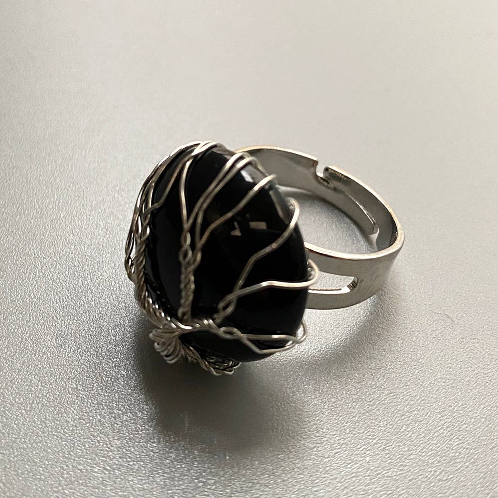 VIE – Engroshandel Statementring – Wireindpakket livets træ-ring, 2 cm10