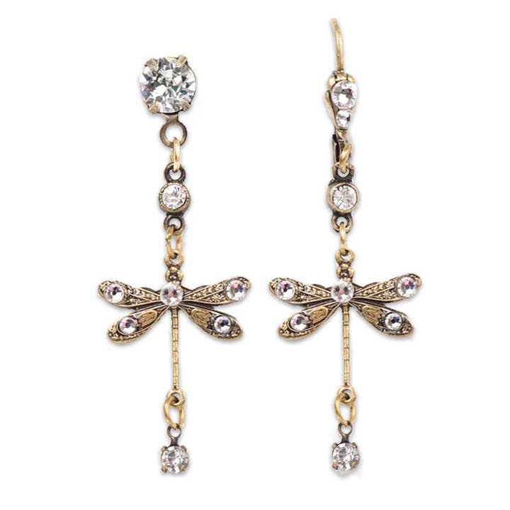 Neve Crystal Dragonfly Earrings for wholesale by Anne Koplik Designs, Inc.