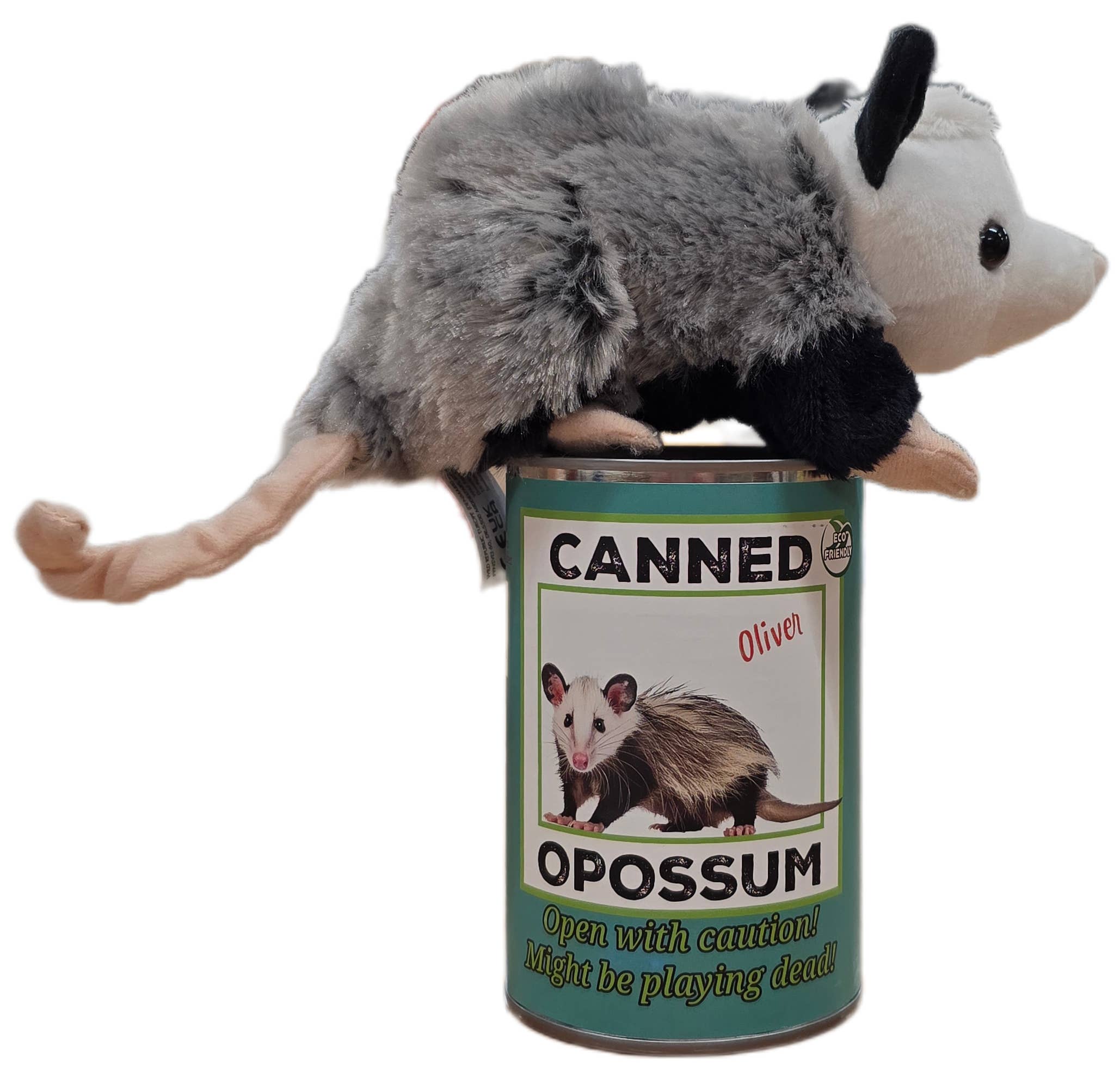 Canned Gifts - Vendita all'ingrosso Peluche - Bambini e neonati - Oliver l'opossum in scatola | Peluche di peluche con scherzi
