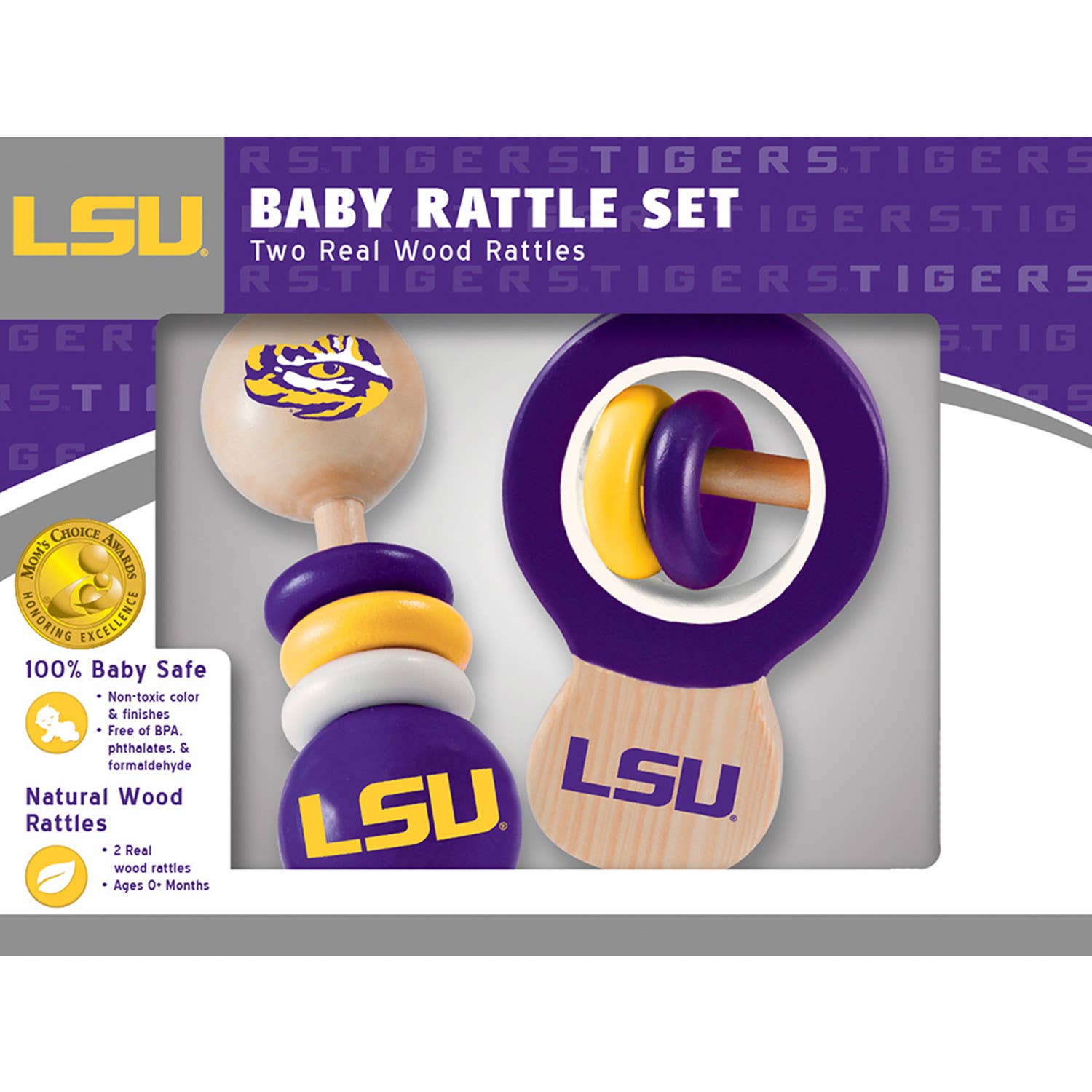 Masterpieces Puzzles - Wholesale Handheld Rattle - Baby - LSU Tigers - Baby Rattles 2-Pack1